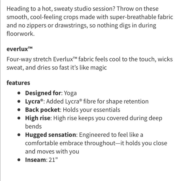 Lululemon Sweat and Repeat Crop 21 - Picture 5 of 12